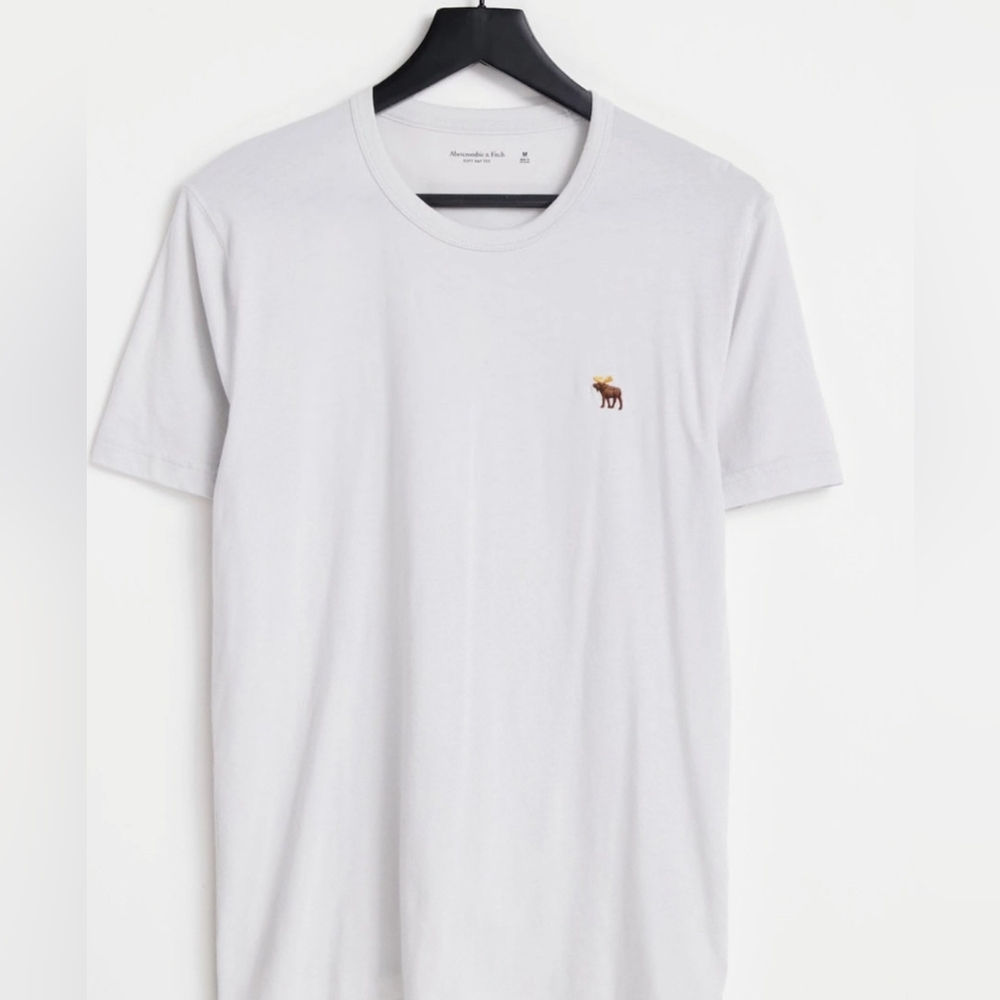 ABERCROMBIE & FITCH White Cotton T-Shirt-Size XL